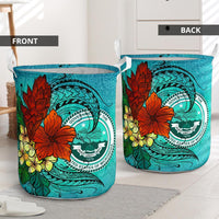 Federated States of Micronesia Laundry Basket - Tropical Flowers Style - Polynesian Pride