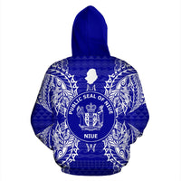 Niue Polynesian ll Over Hoodie Map Blue - Polynesian Pride