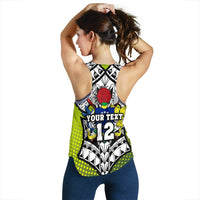(Custom Personalised) Cook Islands Rugby Women's Racerback Tank Version Special - Polynesian Pride