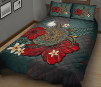 Marshall Islands Quilt Bed Set - Blue Turtle Tribal - Polynesian Pride