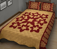 Hawaiian Quilt Pattern Plumeria Nice Quilt Bed Set - Polynesian Pride