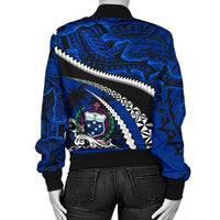 Samoa Women Bomber Jacket Polynesian Shark Tattoo - Polynesian Pride