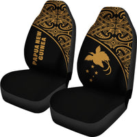 Papua New Guinea Car Seat Covers - Papua New Guinea FLag Polynesian Yellow Curve - Polynesian Pride