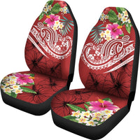 Tonga Polynesian Car Seat Covers - Summer Plumeria (Red) - Polynesian Pride