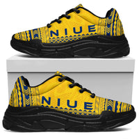 Niue Chunky Sneakers - Polynesian Chief Flag Version - Polynesian Pride
