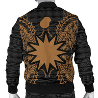 Nauru Polynesian Men's Bomber Jacket Map Gold - Polynesian Pride