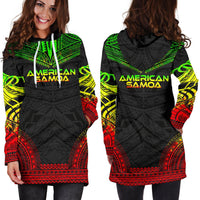 American Samoa Women's Hoodie Dress - Polynesian Reggae Chief - Polynesian Pride