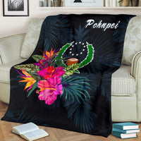 Pohnpei Micronesia Premium Blanket - Tropical Flower - Polynesian Pride