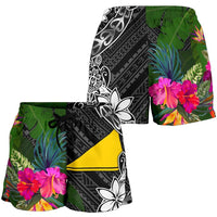 Tokelau Women Shorts - Turtle Plumeria Banana Leaf - Polynesian Pride