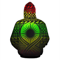 Marshall Islands All Over Zip up Hoodie Lift up Reggae - Polynesian Pride