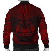 Marquesas Islands Polynesian Chief Men's Bomber Jacket - Red Version - Polynesian Pride