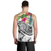 Tahiti Polynesian Men's Tank Top - Summer Plumeria (White) - Polynesian Pride