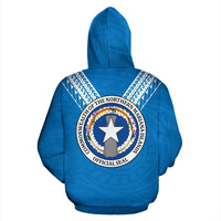 Northern Mariana Islands All Over Zip up Hoodie Polynesian Style - Polynesian Pride