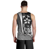 Samoa Polynesian Men's Tank Top White - Turtle With Hook - Polynesian Pride