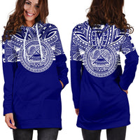 American Samoa Women Hoodie Dress - American Samoa Coat Of Arms Polynesian Flag Color - Polynesian Pride