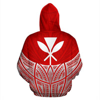 Hawaii Polynesian Hoodie Red Pride Map nd Seal - Polynesian Pride
