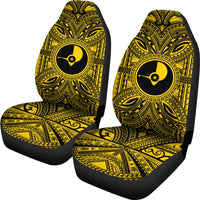 Yap Car Seat Cover - Yap Coat Of Arms Polynesian Gold Black - Polynesian Pride