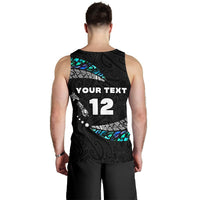 (Custom Personalised) Maori Men's Tank Top Hei Tiki Sport Style - Custom Text and Number - Polynesian Pride