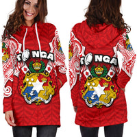 (Custom Personalised) Tonga Rugby Women's Hoodie Dress Royal Style - Polynesian Pride