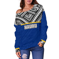 Nauru Women's Off Shoulder Sweater - Polynesian Design - Polynesian Pride