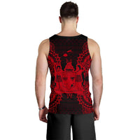 Fiji Polynesian Men Tank Top Map Red - Polynesian Pride