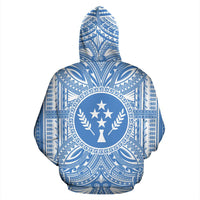 Kosrae ll Over Hoodie Kosrae Coat of rms Polynesian Flag Color - Polynesian Pride