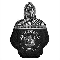 Niue Polynesian Hoodie Horizontal Black - Polynesian Pride