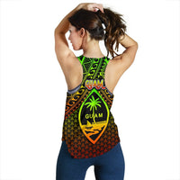 Polynesian Guam Women's Racerback Tank - Reggae Vintage Polynesian Patterns - Polynesian Pride