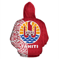 Tahiti All Over Hoodie Polynesian Shoulder Style - Polynesian Pride