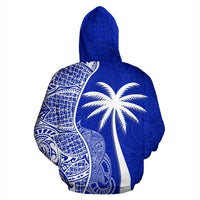 Fiji Polynesian Custom Hoodie Coconut Blue - Polynesian Pride