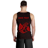 Hawaii Kakau Polynesian Anchor Personalized Men's Tank Top - Red - Polynesian Pride