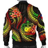 Samoa Polynesian Men Bomber Jacket - Reggae Plumeria - Polynesian Pride