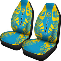 Tuvalu Car Seat Covers - Tuvalu Coat Of Arms Polynesian Tattoo Flag - Polynesian Pride