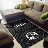 Tonga Area Rug - Tonga Seal With Polynesian Tattoo Style (Black) - Polynesian Pride