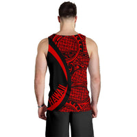 Kanaka Hawaii Map Red Polynesian Men's Tank Top - Circle Style - Polynesian Pride
