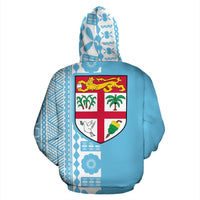 Fijian Zip up Hoodie Fiji Flag Tapa Half Style TH0 - Polynesian Pride