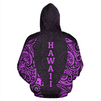 Hawaii Hoodie Hibiscus Polynesian Tattoo Purple - Polynesian Pride