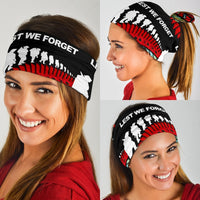 Anzac New Zealand Bandana, Poppies Lest We Forget Maori Soldiers Paua - Polynesian Pride