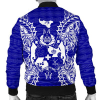 Tonga Polynesian Men's Bomber Jacket Map Blue - Polynesian Pride