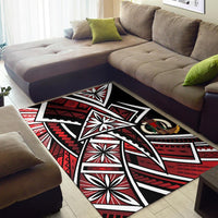 Vanuatu Area Rug - Tribal Flower Special Pattern Red Color - Polynesian Pride