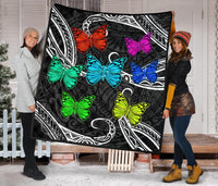 Hawaii Polynesian Butterflies Premium Quilt - Polynesian Pride
