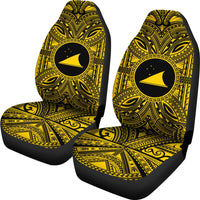 Tokelau Car Seat Cover - Tokelau Coat Of Arms Polynesian Gold Black - Polynesian Pride