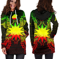 Nauru Polynesian Hoodie Dress Map Reggae - Polynesian Pride