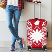 Nauru Polynesian Luggage Covers Map Red White - Polynesian Pride