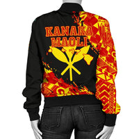 Kanaka Flag Polynesian Women's Bomber Jacket - Nora Style - Polynesian Pride