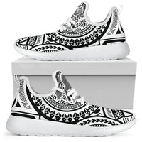 American Samoa Polynesian Tattoo Mesh Knit Sneakers White - Polynesian Pride