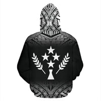 Kosrae All Over Custom Zip up Hoodie Micronesian Black Fog - Polynesian Pride