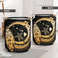 Hawaii Turtle Hibiscus Map Polynesian Laundry Basket AH - Polynesian Pride