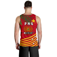 Papua New Guinea Rugby Men Tank Top Coconut Leaves - The Kumuls - Polynesian Pride