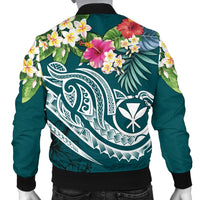 Polynesian Hawaii Kanaka Maoli Men's Bomber Jacket - Summer Plumeria - Polynesian Pride